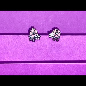 SOLD - PANDORA Pink Flower Stud Earrings S925
